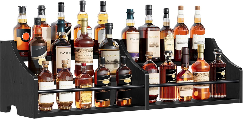 FAVOOSTY 5 Tier Countertop Liquor Bottle Display Shelf Organizer, Retro Table...