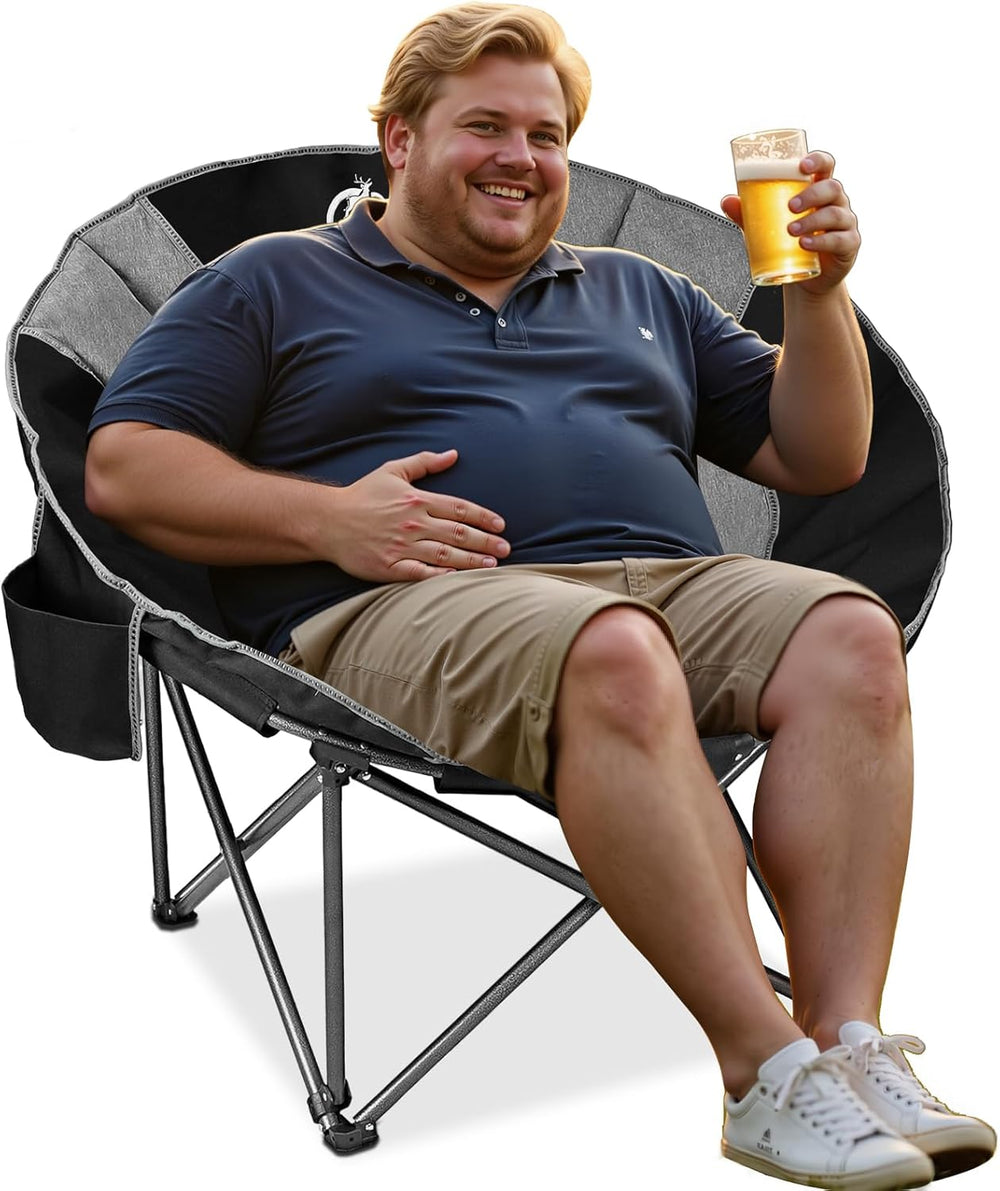 Northroad XXL Camping Moon Chair,Oversized Round Chair,Folding Padded Saucer ...