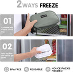 CERBONNY Small Cooler Bag Freezable Lunch for Work School Travel,Leak-proof Bag,Small Insulated For Kids/Adults,Freezer Bags,Freezable Snack Bag,Mini Fit Yogurt Gray