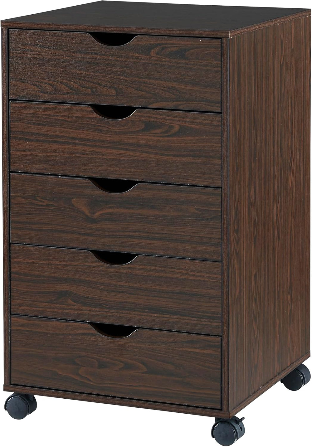 Naomi Home Under Desk Office File Cabinet with 5 Drawers, Rolling Storage Org...