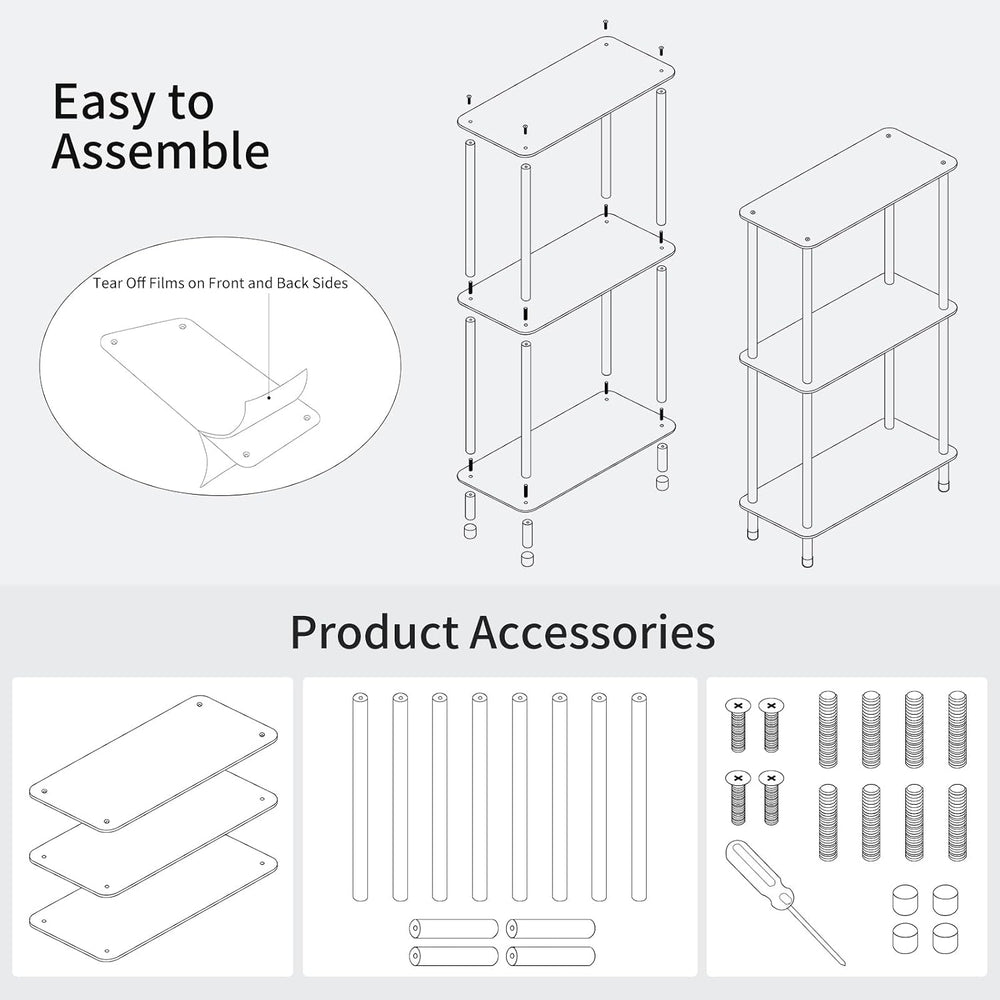 Clear Acrylic Narrow Side Table for Small Spaces, 15.75" L x 7.87" ...
