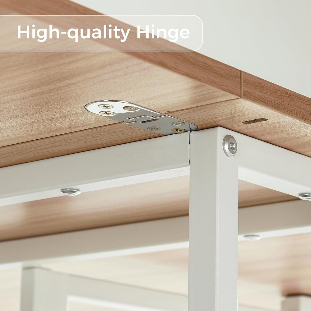 Mondeer Mobile Folding Dining Table, Drop Leaf Table with 2 Open Storage Shel...
