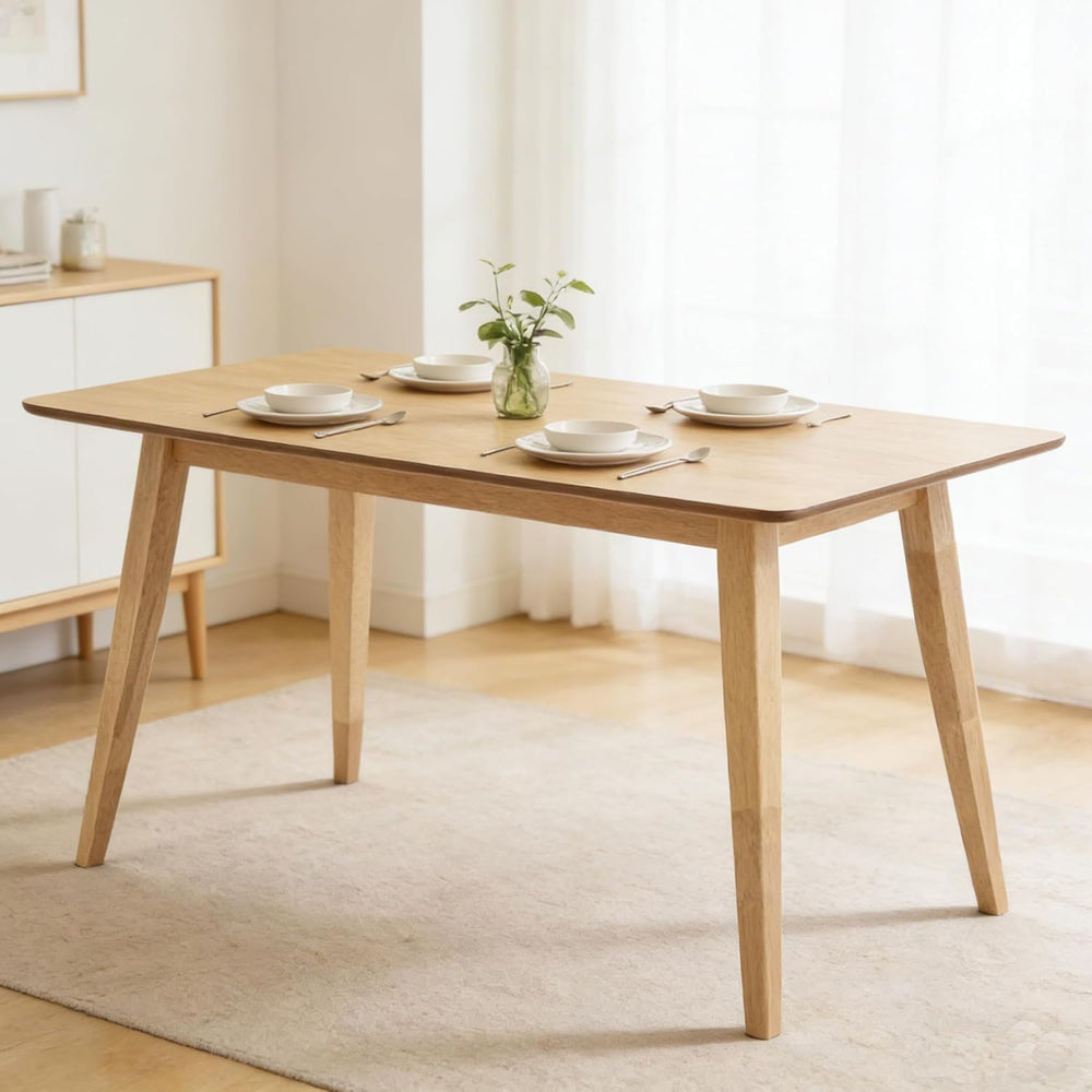 FSC Certified Wood Dining Room Table, 51in Small Rectangular Kitchen Table Sp...