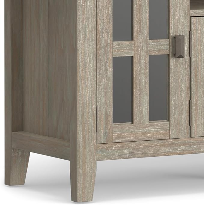 SIMPLIHOME Artisan TV Stand - 72 inch Wide Solid Wood Media Console in Distressed Grey, Contemporary Entertainment Center for Living Room for TVs up to 80 Inches with Drawers and Cable Management