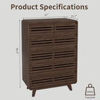 3 Piece Bedroom Set, Tall Dresser and Nightstand Sets for Bedroom, Fluted 6 Drawer Dresser and Nightstand Set of 2, Wood Chest of Drawers Storage Organizer Cabinet Set, Dark Walnut