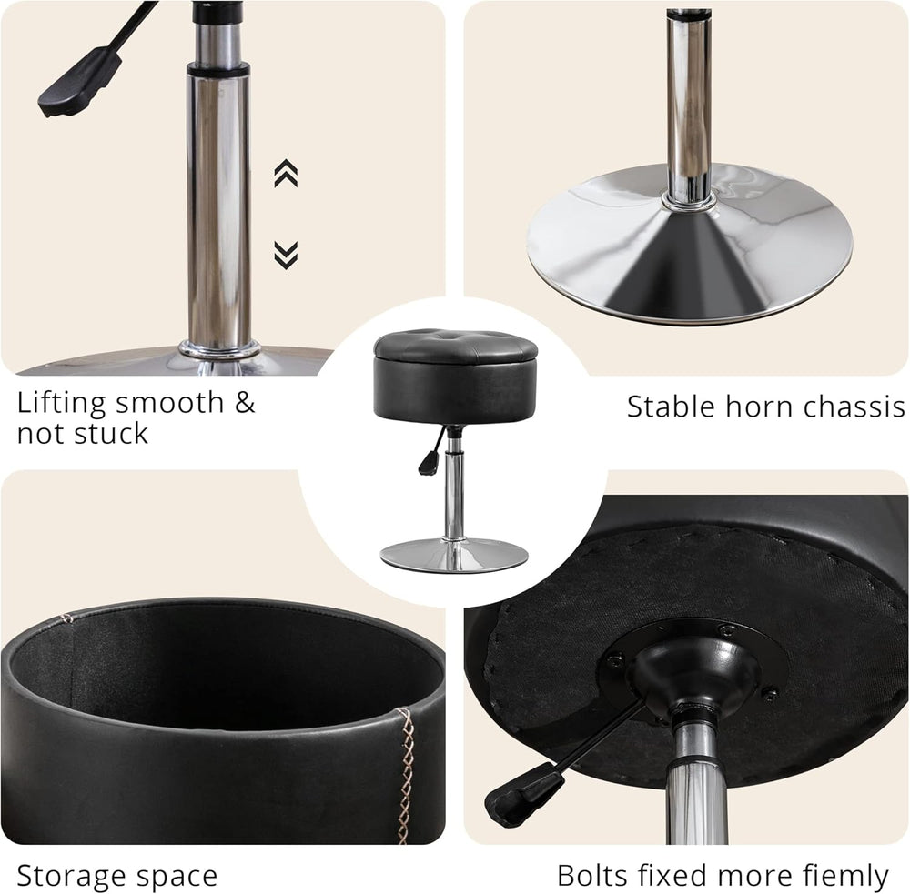 LUE BONA 360°Swivel Vanity Stool Chair for Makeup Room, Height Adjustable Sto...