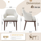 Wooden Dining Chairs Set of 4, Modern Fabric Upholstered Dining Room Chair, Kitchen Side Chairs, Farmhouse Dinner Chair with Open Back for Kitchen, Beige