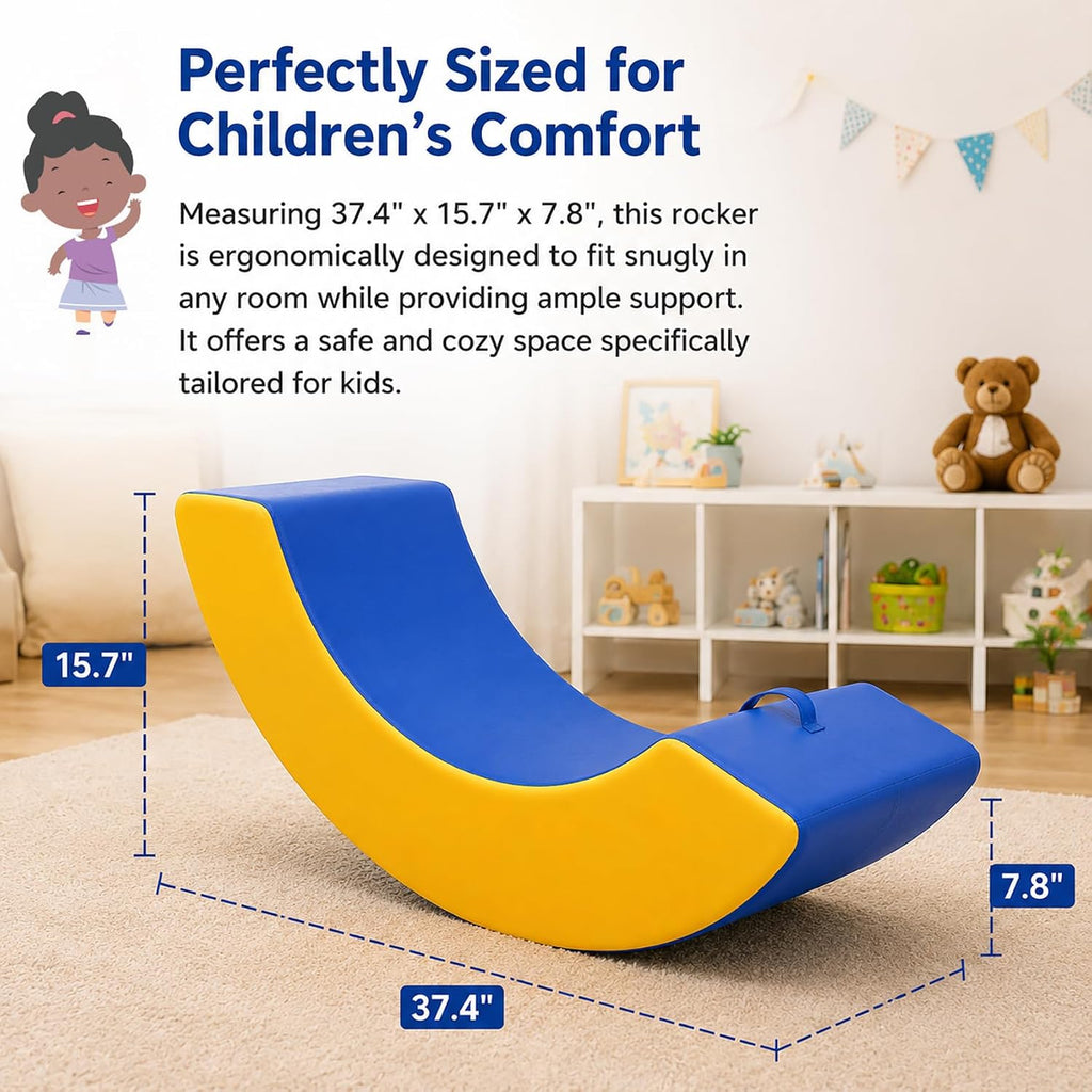 Sensory Rocking Chair with Waterproof PU Cover | High-Density Foam Portable Sensory Chair for Kids, Classroom Rocker for Focus & Engagement, Handle Design