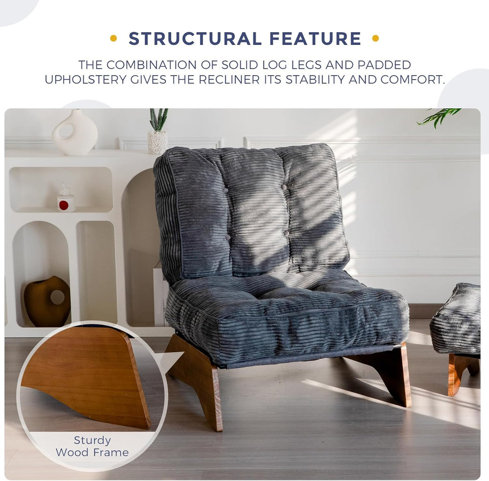 MAXYOYO Accent Chair with Ottoman, Lounge Chair with Adjustable Backrest | Tu...