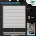 Ezlaino 4x4ft PVC Slat Wall Paneling - Thickened & Durable, Waterproof, Versatile | Fits Most Slatwall Accessories (Not Included) | Ideal for Garage, Home & Store Organization, Gray