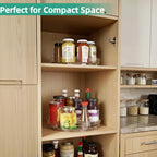 Optish 2 Pack 9.5" Lazy Susan Organizer, Lazy Susan Turntable for Cabinet, Spice Organization for Cabinet, Refrigerator, Pantry, Closet, Countertop, Non-Skid Turntable Organizer, Clear