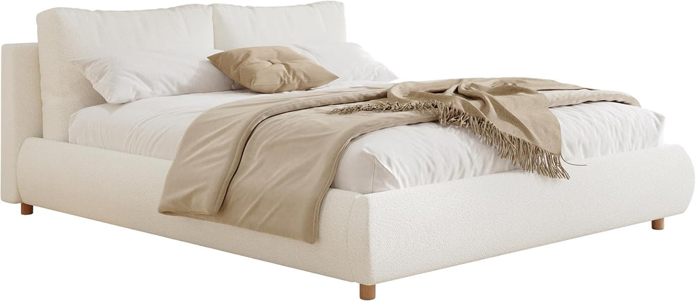 Christopher Knight Home Hazel Queen Size Bed Frame, Upholstered Platform Bed,...