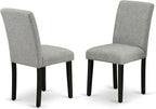 East West Furniture V696AB106-6 6 Piece Modern Dining Table Set Contains a Rectangle Wooden Table with V-Legs and 4 Shitake Linen Fabric Parson Chairs with a Bench, 36x60 Inch, Multi-Color