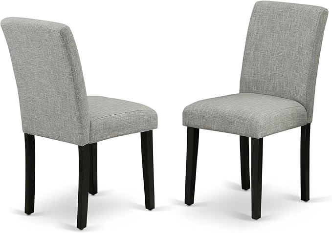 East West Furniture V696AB106-5 5 Piece Dining Table Set for 4 Includes a Rectangle Kitchen Table with V-Legs and 4 Shitake Linen Fabric Upholstered Parson Chairs, 36x60 Inch, Multi-Color