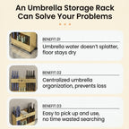 Movable Large Capacity Metal Umbrella Stand Rack with Drip Tray, Tiered Umbrella Organizer Holder, Can hold 15/24/33 umbrellas, for Commercial, Hotel, Entryway(Black,Medium)