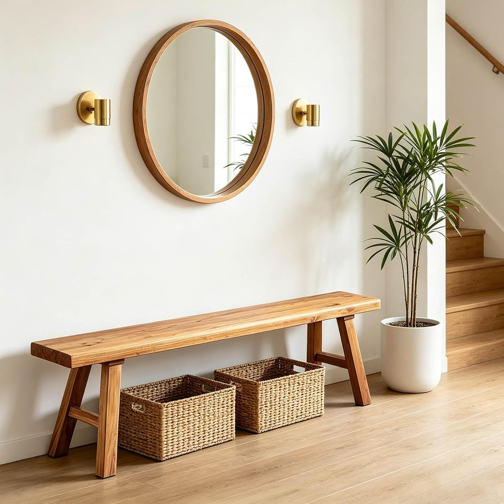 Narrow Entryway Bench Farmhouse Wood End of Bed Bench 20" 32" 39&qu...