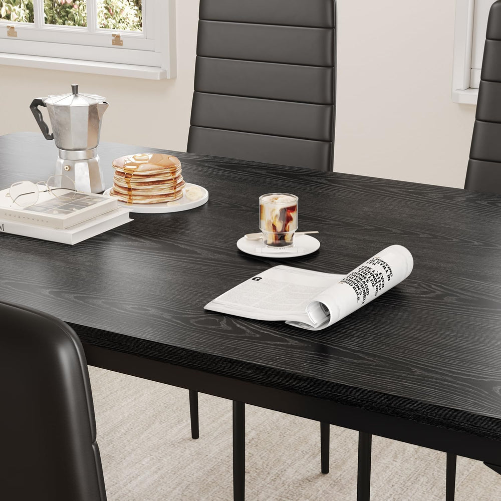 Gizoon 7-Piece Dining Table Set for 6, 63" Kitchen Table & PU Chairs...