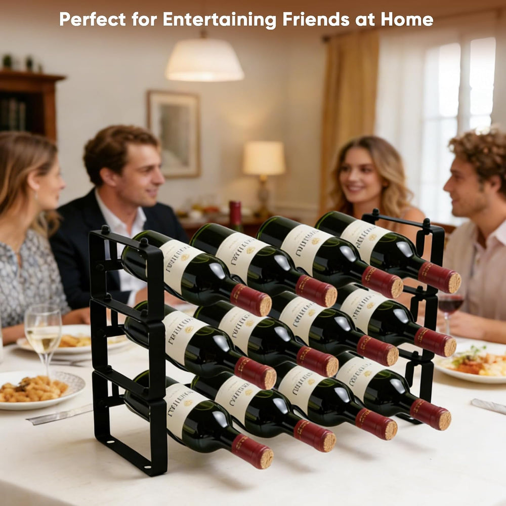 Wine Rack for Countertop – Stackable Freestanding Bottle Organizer for Kitche...