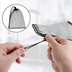 TecUnite 10 Pcs Mesh Bags Drawstring Laundry Bags Large Nylon Mesh Gift Dishwasher Bag with Sliding Drawstring for Kitchen Jewelry Gifts Wedding Favor Home(5.5 x 7.5 Inch,Black)