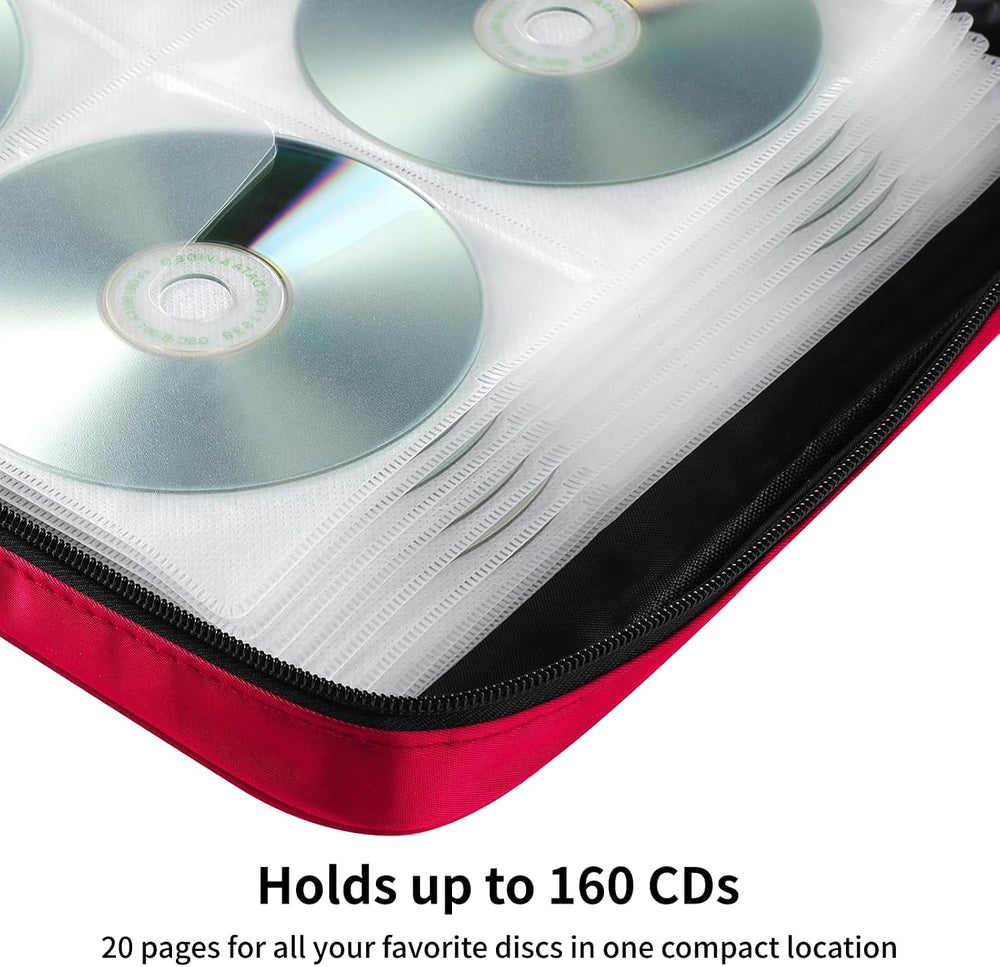 CD Case DVD Holder Storage: 160 Capacity DVD Cases Organizer Portable Wallet ...