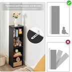 VECELO Small Bookshelf, 5 Cube Slim Bookcase, Fits Tallest Hardcovers, Horizontal Available, Modern Floor Standing Unit, Each Shelf Hold Up to 66 LBS, Matte Black