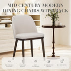 COLAMY Upholstered Dining Chairs Set of 6, Modern Kitchen Chairs with Back, Fabric Side Chair with Wood Legs for Dining Room Kitchen Restaurant, Beige