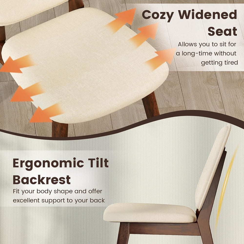 GOFLAME Upholstered Dining Chairs Set of 2, Mid-Century Modern Kitchen Chairs...