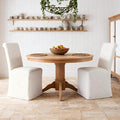 chairus Slipcovered Parsons Dining Chairs Set of 2, Upholstered Dining Room Chairs with Removable Linen Cover & High Back, Modern Farmhouse Wooden Side Kitchen Chairs, Beige