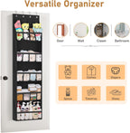 MISSLO 20 Pairs Over the Door Shoe Organizer for Closet Narrow Hanging Shoe Rack for Door Hanger Deep Pocket Door Shoe Holder Storage for Boots, Size 13 Sneakers, Black