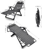 Gravity Indoor Outdoor Chair, Folding Reclining Lounge with Removable Gray Cushion and Headrest,