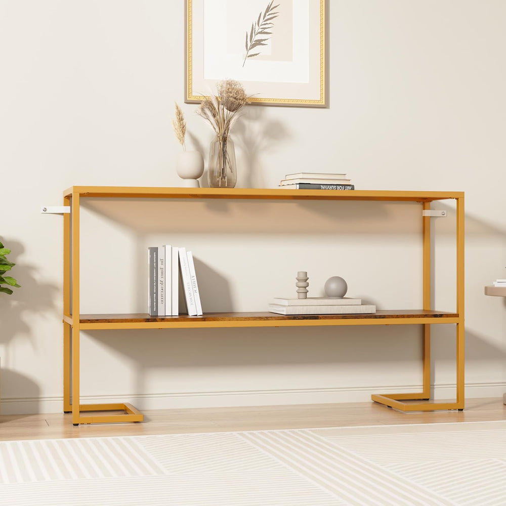 Furnify Console Sofa Table, 52" Modern Entryway Table, 2-Tier Open Shelf...