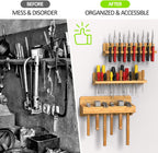 Wall Mounted Screwdriver Organizer, Hammer Rack and Pliers Holder, Set of 3 Wall Hanging Tools Storage Shelf for Workshop Garage