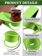 Kalolary 2PCS Table Edge Cup Holder Clips - Versatile Desk & Table Cup Clip for Home, Office & School (Green)