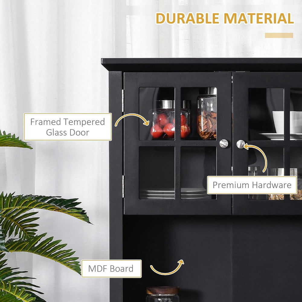 64.5" Kitchen Pantry Cabinet with Hutch,Buffet Sideboard for Coffee Make...