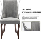 Modern Dining Chairs Set of 6, Mid Century Kitchen & Dining Room Chairs, Velvet Upholstered Kitchen Chairs with Wood Legs, Sillas de Comedor, Easy Assembly, Gray, 6 Pieces