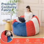 Giant Bean Bag Chairs for Adults,Memory Foam Firm Boneless Floor Gaming Chair Reading Chair,Colorful Plush Corduroy Cover,Comfy Chairs for Livingroom Bedroom Reading Nook Movie Night
