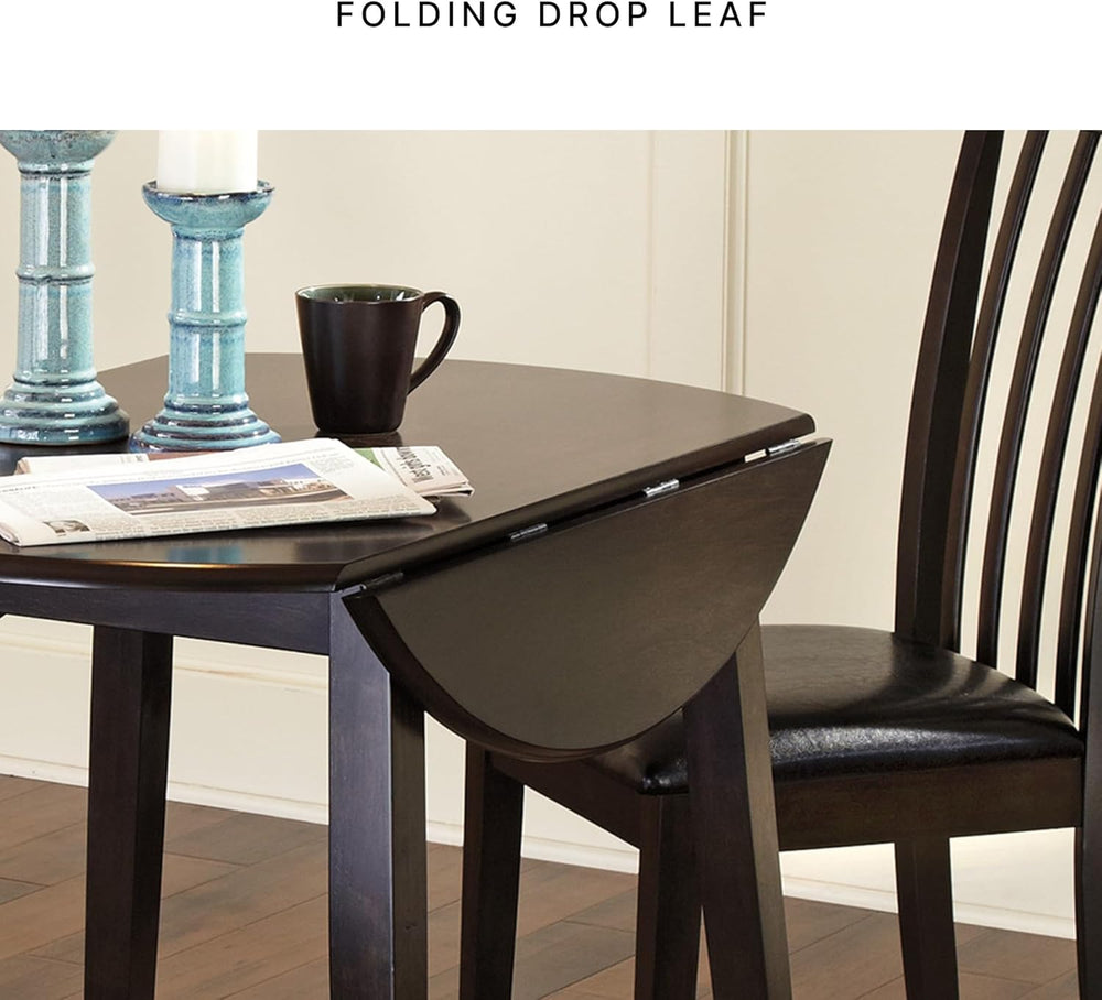 Signature Design by Ashley Hammis Round Dining Room Drop Leaf Table, Seats up...