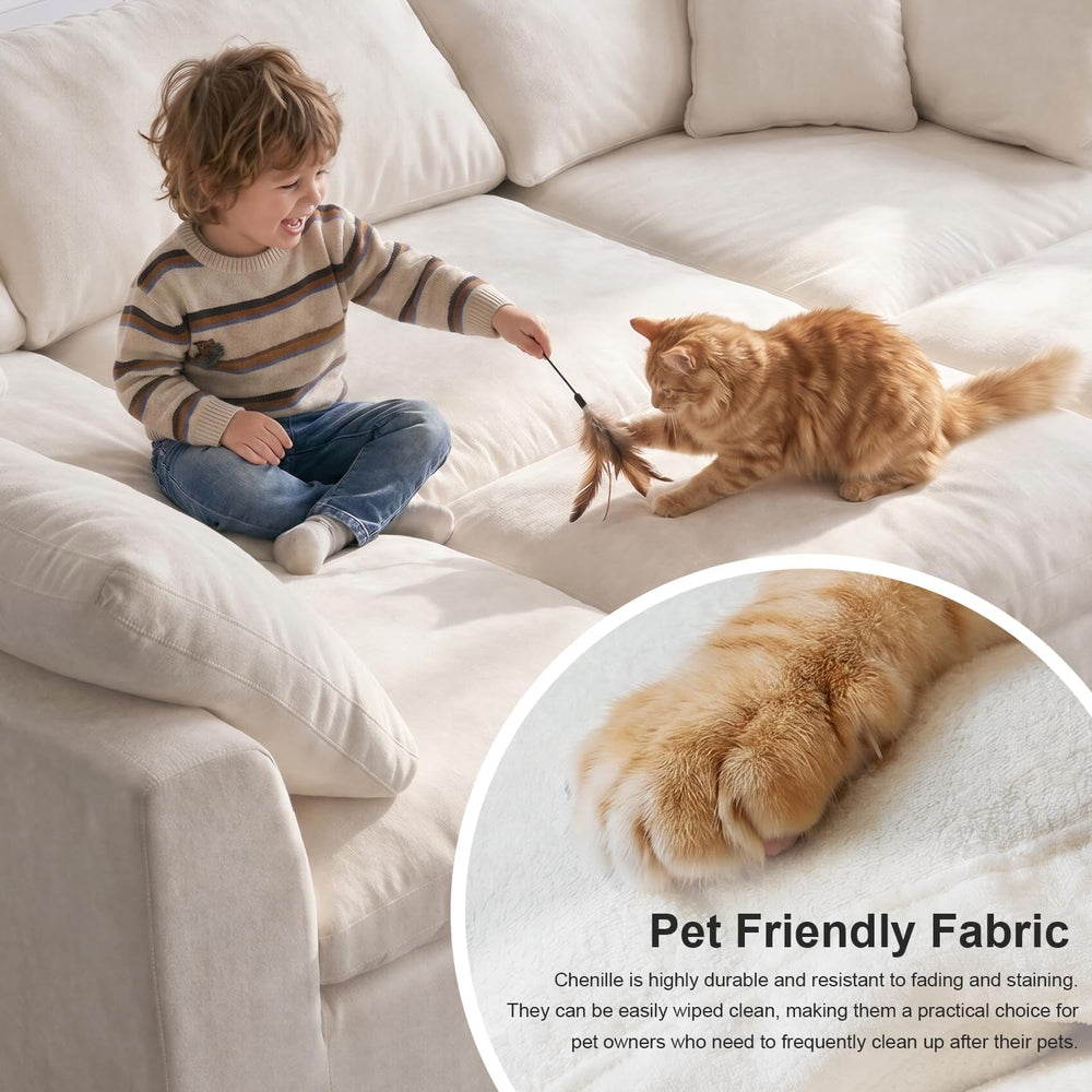 109" Cloud Couch Sectional for Living Room, Oversized Modular L Shaped S...