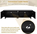 Merax 78" Modern TV Stand with Arch Cabinets, Solid Wood Legs & Adjustable Shelves | Entertainment Center with Cable Management for Living Room, Black