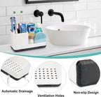 Bathroom Counter Organizer, Bathroom Organizers and Storage, Detachable Toothbrush Holders for Bathroom Vanity Sink Organizer (White)