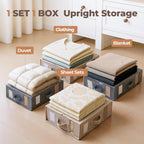 6Pack Sheet Organizers and Storage - King/Queen Size Sheet Storage Organizer with Window, Foldable & Dustproof Sheet Organizer for Linen Closet for Summer Blankets & Sheet Sets,Grey