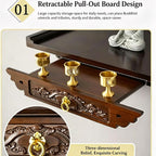 Bamboo Wooden Pooja Stand - Wall Mounted Hanging Shelf for God Statues,Bamboo Wooden Pooja Stand for Home Temple and OfficeTabletop Mandir for God Statues,Elegant Home Decor (Brown, L)
