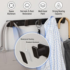 Black Coat Rack Wall Hooks for Hanging Heavy Duty Door Hooks with 5 Hooks Key Holder for Wall Hat Rack for Entrance Coat Hook