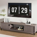 TV Stand with Power Outlet for 65 Inches TV, Luxury Mid Century Modern TV Console Media Entertainment Center with Storage Cabinets and Open Shelves for Living Room Bedroom - 58" Mocha