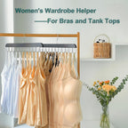 2 Pack Belt Hanger for Closet Organizer,Wooden Belt Storage Organizer with 20 Metal Hooks for Space Saving,Foldable Belts Holder for Belts,Tank Tops,Ties(Black)