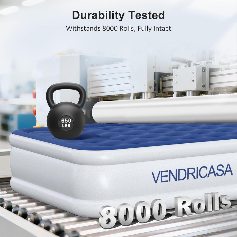 Full Air Mattress with Built in Pump, 18" Raised Inflatable Mattress, Se...