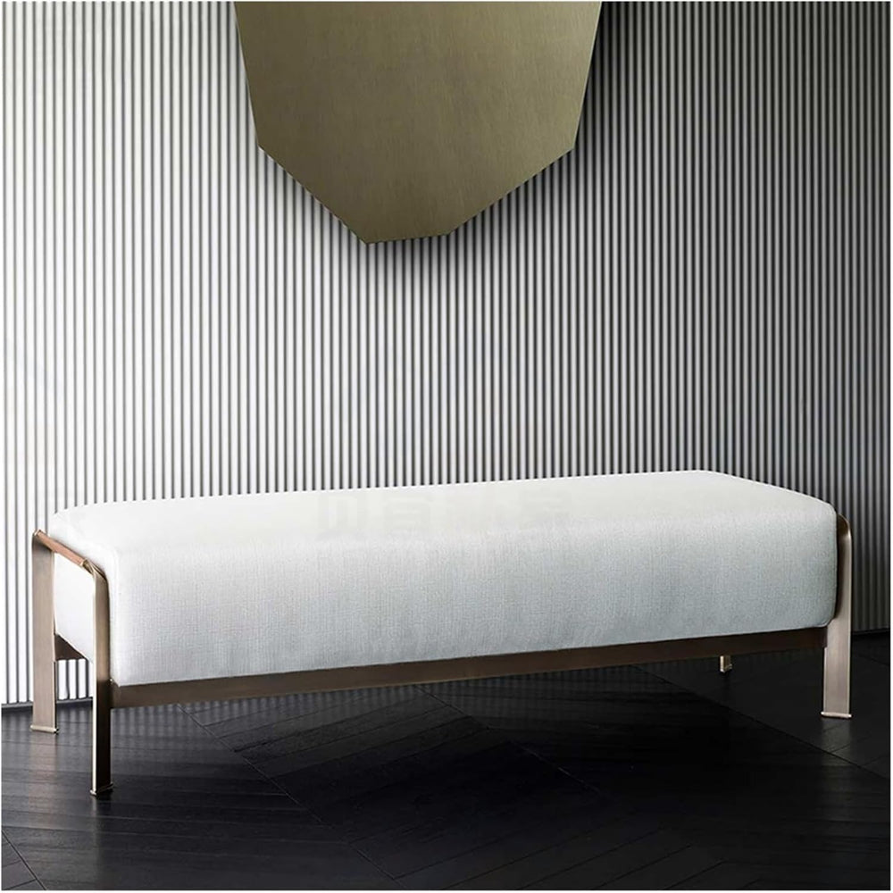 Modern End of Bed Bench with Metal Legs, Upholstered Entryway for Living Room...