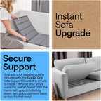 GORILLA GRIP Heavy Duty Couch Cushion Support Board to Fix Sagging Sofas, 24 x 54 Wide Loveseat Slip Resistant Thick Boards Add Strong Seat Supports, Replacement Stuffing Firmer Couches, Grey