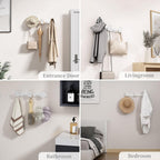 Coat Rack Wall Mount Coat Hooks - White Hook Rack with 3 Hooks Aluminum Wall Rack Hooks for Hanging Coat Hat Bag Towel Hanger Rustproof Coat Holder