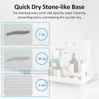 Quick Dry Electric Toothbrush Holder 4 Slots Metal Bathroom Counter Organizer for Toothpaste Razor Mouthwash, White